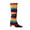 Color;Rainbow colors, variant on Punk Multicolor Striped Knit Long Socks Women Outdoor Knee High Elastic Leg Warmers Lady Warm Slim Gothic HIp Hop Socks