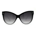 thumbnail image 1 of Womens Oversize Cat Eye Chic Horn Rim Shield Sunglasses White Smoke, 1 of 4