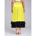 thumbnail image 6 of Sholeno Women Ruffle Long Full Folklorico Practice Performance Maxi Dance Skirt Yellow M, 6 of 6