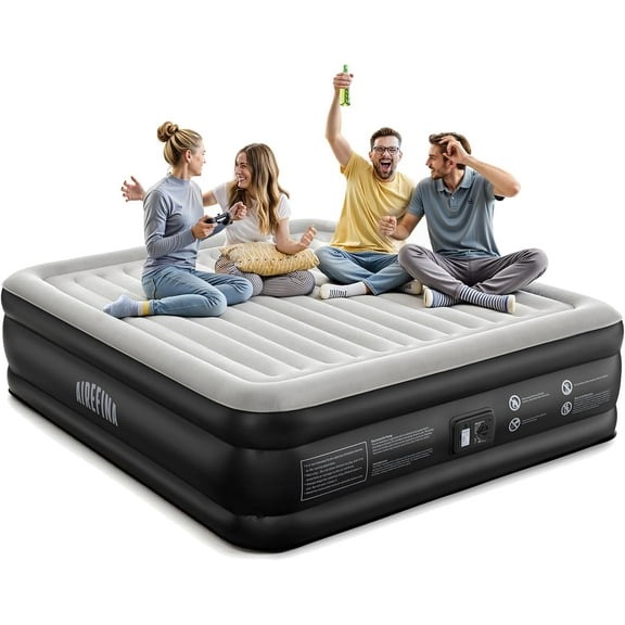 King Size Air Mattress with Built in Pump, 20 Raised Comfort Inflatable Mattress Upgraded Blow Up Mattress King for Guest Home Temporary, Air Bed, Colchon Inflable