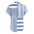 thumbnail image 4 of Women Tops under $5! Cagogo Womens Linen Blouses Fashion Floral Short Sleeve Dressy Casual Cute Basic Tunic Tops Button Up V Neck Summer Trendy Plus Size Tee Shirts Clothing, 4 of 5