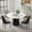 Glossy White, variant on POVISON 59"Modern Round White Dining Table for 6, Matte Sintered Stone Tabletop, Solid Black Carbon Steel Base