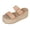 Beige, variant on Women's Summer Straw Woven Platform Sandals Boho Open Toe Mules Retro Casual Beach Slides with Adjustable Strap White Size 9
