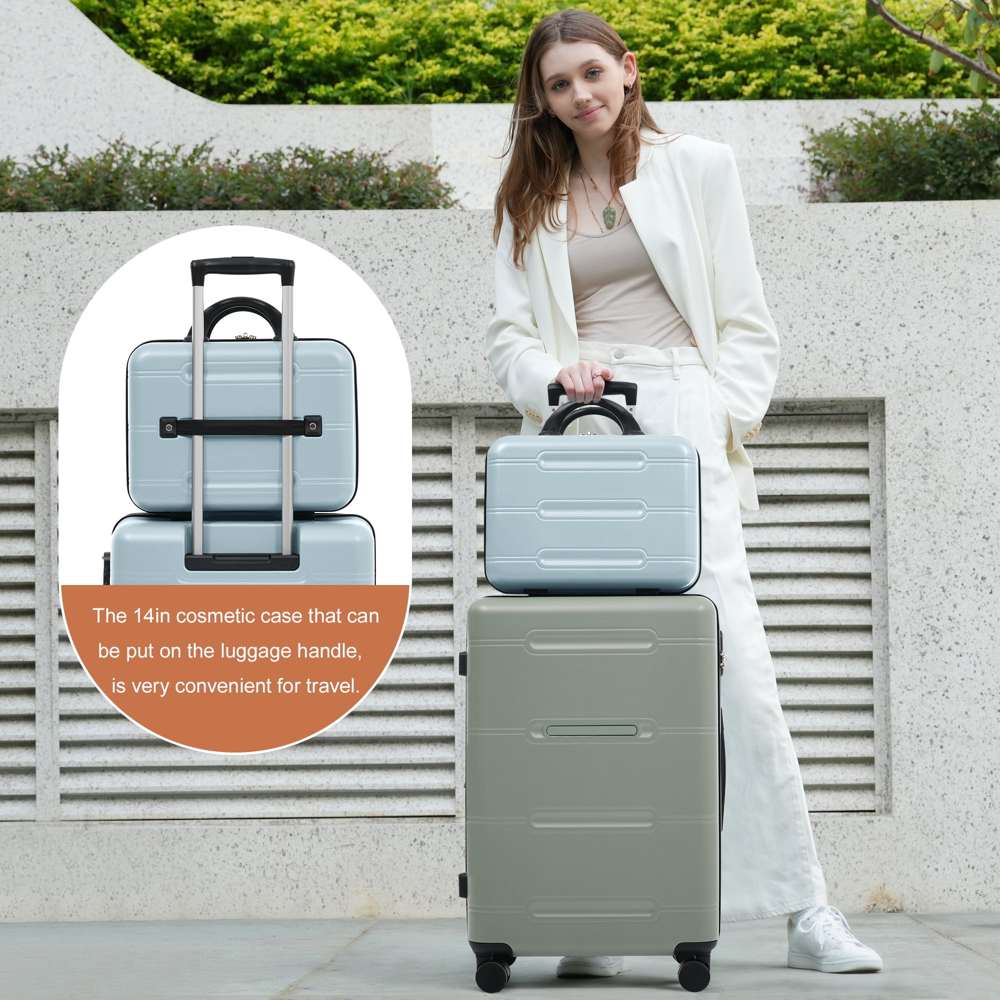 Euroco 6 Piece Luggage Sets,Lightweight Hardshell Suitcase set with Spinner Wheels,Handle Password Lock,Cosmetic Case & 2 Travel Duffel Bags,Large Suitcase Set for Family(14/20/24/28 inch),Multicolor