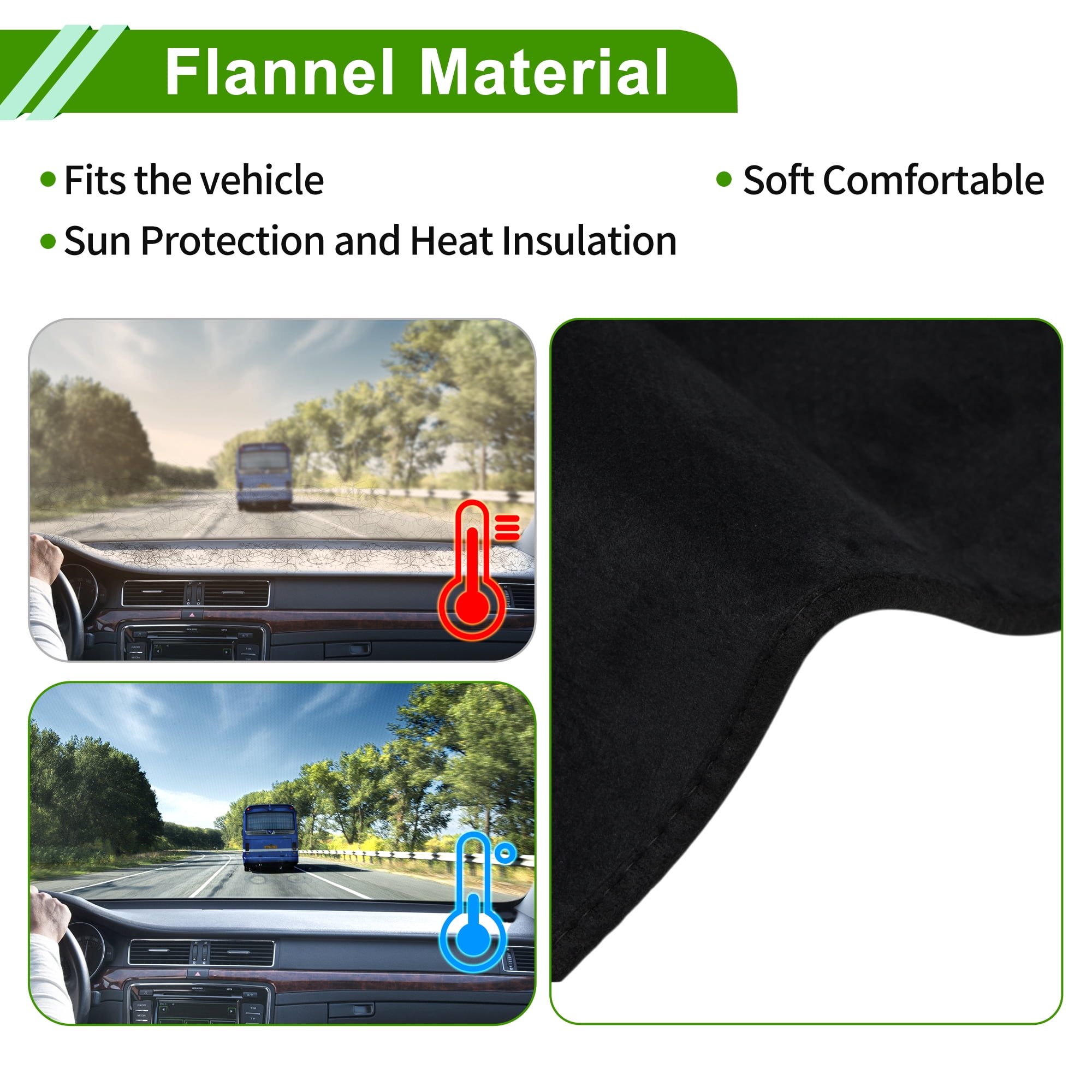 Unique Bargains Dashboard Cover for BMW 7-Series 2016-2020 with Hud Dash Cover Mat Carpet Center Console Dash Cover Mat Car Interior Flannel Black 1 Pcs