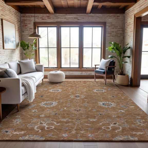 Addison Rugs Mayfield Premium Machine Washable Traditional Global Copper Rectangle Rug, 9' x 12'