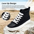 thumbnail image 4 of Men's Women's Knit High Top Sneakers Breathable Lightweight Fashion Casual Walking Shoes Air Mesh Upper Sneakers, 4 of 7