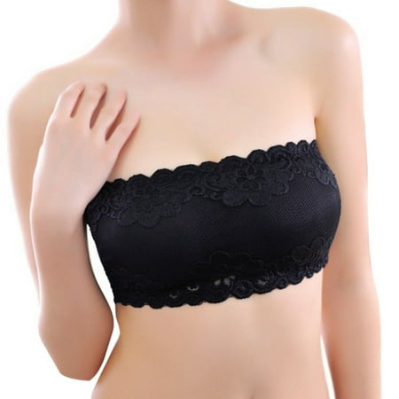 Women Padded Lace Bra Prevent Exposed Wrapped Chest Tank