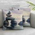 thumbnail image 3 of Orinice Rocks Water Sky Graphic Decorative Pillow Cover for Home Couch Living Room Bed Sofa, Cotton Linen Cushion Throw Pillow Case 1PC 18x18in, 3 of 5