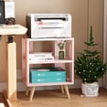 thumbnail image 4 of Mesita de noche Aenuert Pink Kids con almacenamiento abierto de 2 niveles, 4 of 8