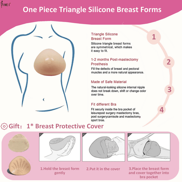 Prothèse Sein Silicone Triangulaire 250g - Post-Mastectomie Et Rehausseur Soutien-Gorge