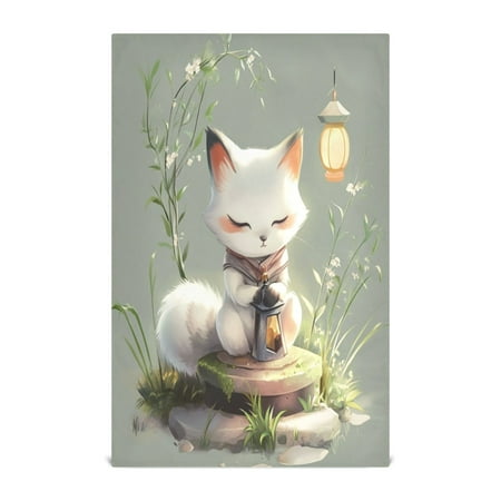 

Kitchen Towel 28x18 Inches x4，Plate Towel Decorative Towel Napkin Tea Towel Tea Towels For Kitchen Dish Cloths & Dish Towels White Cartoon Fox
