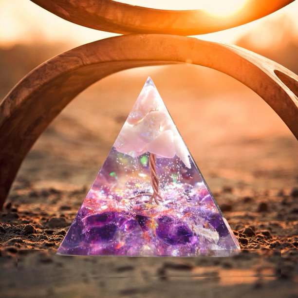 Crystal Energy Orgone Pyramid Mold Riqueza Prosperidad Peridot Heal Gem (5 cm)