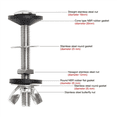 thumbnail image 3 of 12 Pack Toilet Tank to Bowl Bolt Kits Cistern Bolts Kit,Stainless Steel Toilet Pan Fixing Fitting with Double Gaskets, 3 of 7