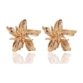 thumbnail image 1 of Pendientes de aros dorados con forma de flor de 4 cm x 4 cm, 1 of 1
