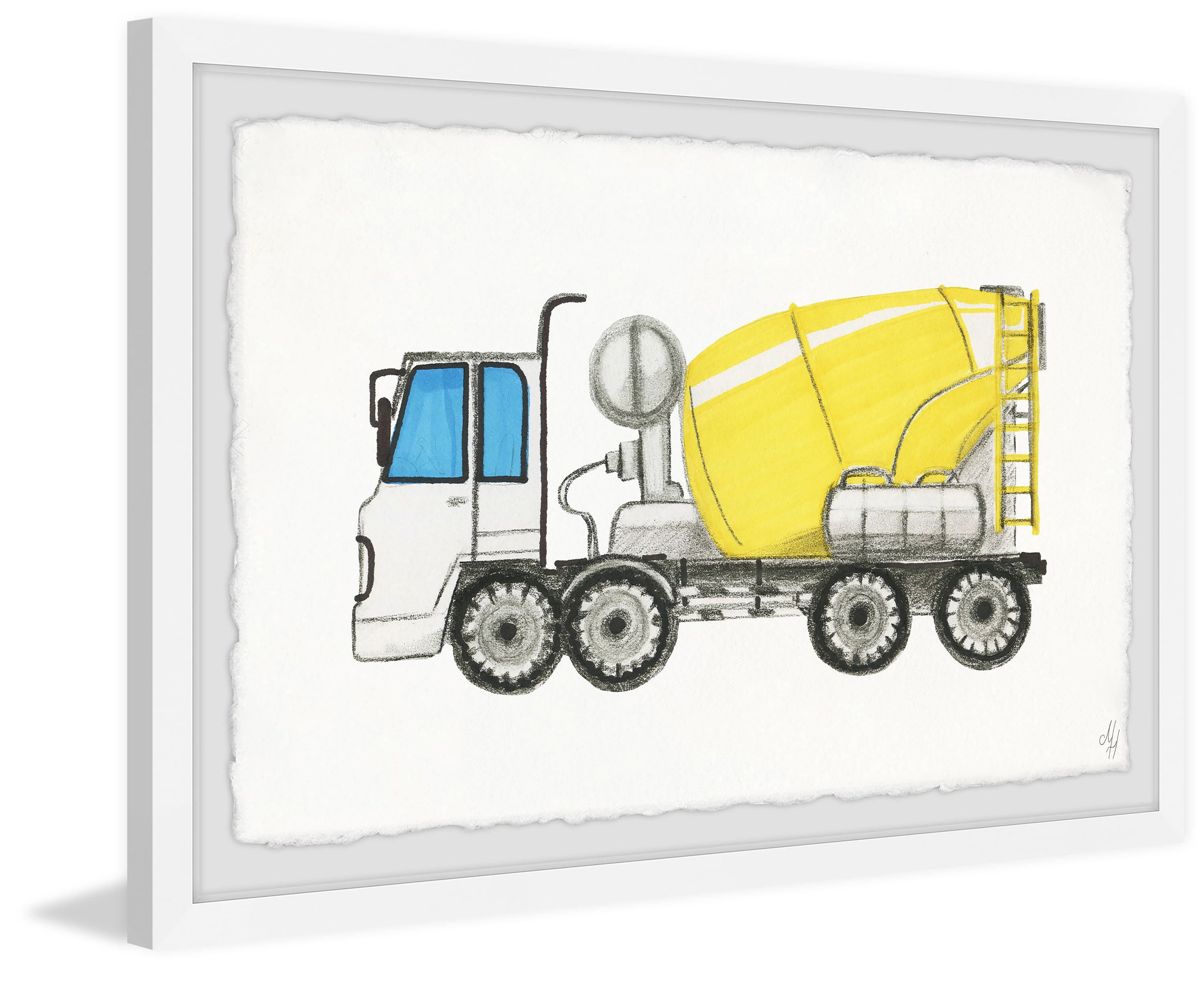 Marmont Hill Concrete Mixer Truck Framed Wall Art