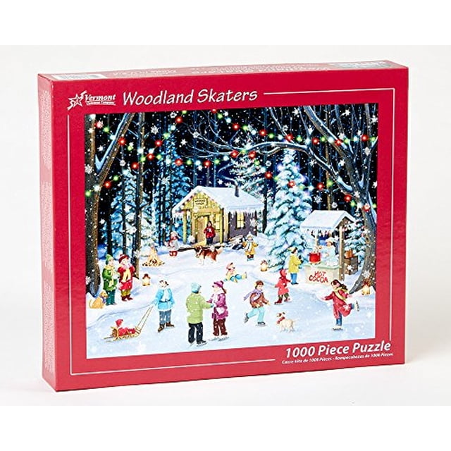Vermont Christmas Company Woodland Skaters - Puzzle de 1000 piezas Vermont Christmas Company Vermont Christmas Company