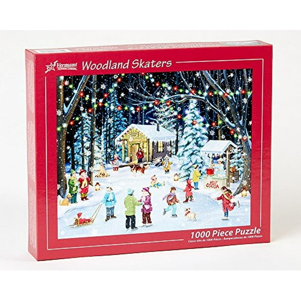 Vermont Christmas Company Woodland Skaters - Puzzle de 1000 piezas Vermont Christmas Company Vermont Christmas Company