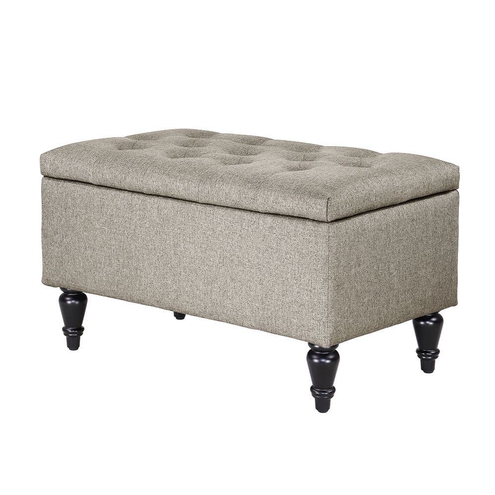 Abble 29" Storage Bench Entryway Bench with Hidden Storage Ottoman Upholstered Bench Furniture for Entryway Hallway Living Room Bedroom Bench, Beige