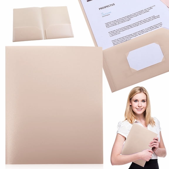 QIJGEBGG Yellow Paper Plastic 2 Pocket Prong Folders Plastic Folders with Pockets and Prongs, Plastic Office Supplies Folders, Letter Size
