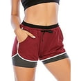 thumbnail image 4 of Women's Activewear Workout Sport Shorts Double layer Running Yoga Shorts Quick-Dry Exercise Athletic Jogging Shorts, 4 of 7