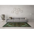 thumbnail image 3 of Ahgly Company Machine Washable Indoor Rectangle Persian Turquoise Blue Traditional Area Rugs, 5' x 7', 3 of 4