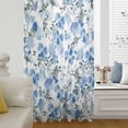thumbnail image 6 of Blue Green Spring Floral Sheer Curtains 96" Long, Watercolor Blooming Botanical Summer Light Filering Curtains, Privacy Drapes Simi Floor to Veiling Curtain for Living Room Bedroom Window Treatment, 6 of 9