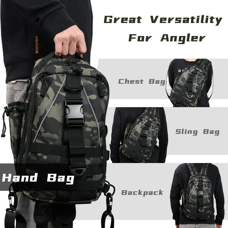 PLUSINNO Fishing Backpack Tackle Bag Water-Resistant Fishing Backpack Rod  Holder 