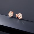thumbnail image 5 of Gem Stone King 3.68 Ct Oval Peach Morganite 18K Rose Gold Plated Silver Earrings, 5 of 5