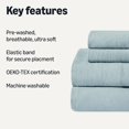 thumbnail image 3 of Brushed Microfiber Sheet Set, Extra Soft with Natural Texture, 4-Piece, Full, Blue, 3 of 10