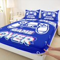 thumbnail image 3 of Homewish Video Game Controller Queen Sheet Sets, Blue Cartoon Gamepad Flat Sheet, Teens Kids Girls Boys Queen Fitted Sheet, Microfiber Bedroom Decor, 4pcs, 3 of 7