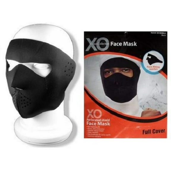 CrazyCoolBuys Neoprene Perforated Full Cover Black Face Ski Mask Balaclava