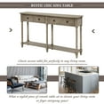 thumbnail image 4 of HMYG Table Console Table de Canapé Assemblage Facile avec Deux Tiroirs de Rangement et Étagère Inférieure pour Salon Entrée (Gris Lavé), 4 of 9
