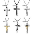 thumbnail image 1 of Stainless Steel Cross Pendant Crucifix Bible Prayer Necklace for Men, 1 of 4