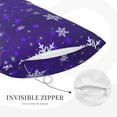 thumbnail image 5 of Fotbe Dark Purple Snowflakes Pillow Cases - Envelope Closure - Luxury, Extra Soft, Cooling Pillow Covers - Wrinkle, Fade, Stain Resistant-14"x20", 5 of 8