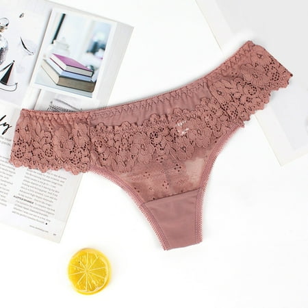 

Mishuowoti Women s Comfortable Lace Thong Low Waist Cotton Crotch Underwear