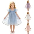 thumbnail image 4 of Girls Flutter Sleeve Party Dress Sequin 3D Wing Mesh Ball Gown Dress, 4 of 6