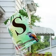 thumbnail image 3 of America Forever Tropical Summer Monogram House Flag Letter S 28 x 40 inches Palm Leaves Hibiscus Coastal Bird Double Sided Vertical Outdoor Yard Lawn Decorative Red Floral House Flag, 3 of 5
