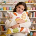 thumbnail image 3 of Easter Pillow Covers，Colorful Eggs Outdoor Decorative Throw Pillows for Couch，Soft Farmhouse Pillowcase for Bed Car Safa 17.7*17.7 Inch A, 3 of 7