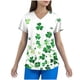 thumbnail image 2 of Xuyuer Women's St. Patrick's Print Fashionable Casual V Neck T Shirts Casual Rolled Short Sleeve Side Split Summer Tops Loose Fit Print Graphic Tees Top Outfit for Casual, 2 of 5
