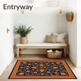 thumbnail image 3 of ODIKA 4'x6' Machine Washable Non-Slip Area Rug, Elegant Botanical Mosaic Vintage Inspired Decorative Art High Traffic Rug, Blue, 665967, 3 of 7