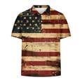 thumbnail image 5 of Men's Patriotic Polo Shirt Button Down Blouse Independence Day Tops USA Flag Printed Short Sleeve Blouses Collared Top Dressy Casual Tshirt Anti-Wrinkle&nbsp;Travel&nbsp;Polo&nbsp;Shirts, 5 of 5