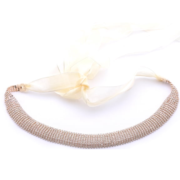 Women's Gold Plating Curved Lines Wedding Belt Sashes Bridal Sash Belt for Wedding