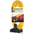 thumbnail image 2 of Hyper Tough 12/3 Gauge 25 ft Yellow 3 Outlets Triple Tap Extension Cord, 2 of 2