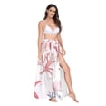 thumbnail image 2 of FORMRS Womens Long Sarong Beach Wrap Semi-Sheer Bikini Skirt Bathing Swimsuit Cover Up, Starfish Seashell, 2 of 7