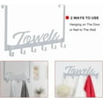 thumbnail image 4 of Over The Door Hooks, Towel Rack Towel Hooks for Bathroom, Towel Holder for Hanging Heavy Duty, Door Rack Over Door Hanger with 5 Coat Hooks for Bedroom Bathroom Kitchen, Black, 4 of 10