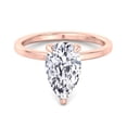 thumbnail image 3 of Marella - Moissanite Pear Shape Lab Diamond Engagement Ring with Hidden Halo, 3 of 4