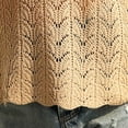 thumbnail image 4 of LEKWK Crochet Tops for Women Hollow Out Knit Long Sleeve Tops Trendy Sweater Tops Solid Color See Through Boho Beach Outfits, 4 of 8