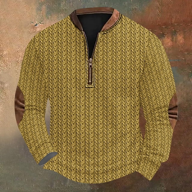 Blusas y camisas de manga larga con cuello redondo Sudadera con capucha de cuello redondo para hombre Jersey estampado Blusa de poliéster de manga larga para hombre