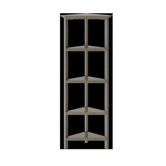60 in. Bookcase with 2 Shelves, Washed Grey